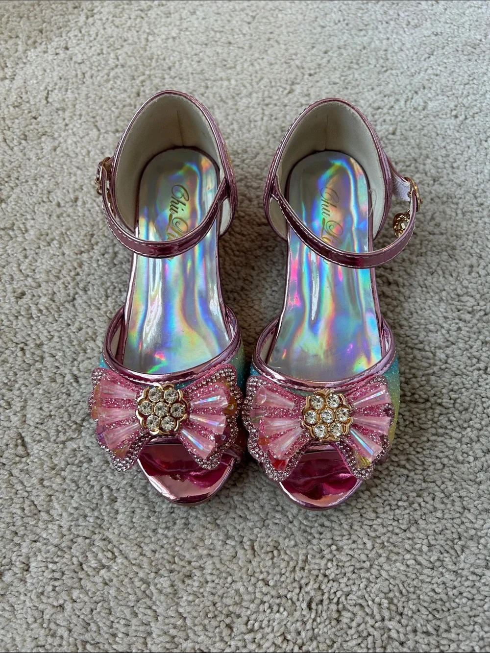 ChuLian girls low heel party dress shoes